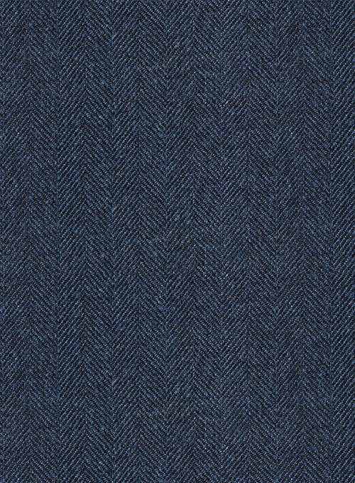 Showman Blue Herringbone Highland Tweed Trousers - Click Image to Close