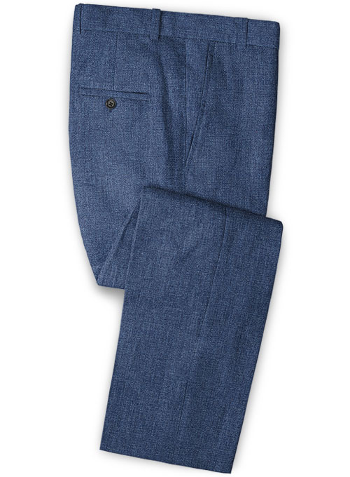 Solbiati Denim Mid Blue Linen Pants