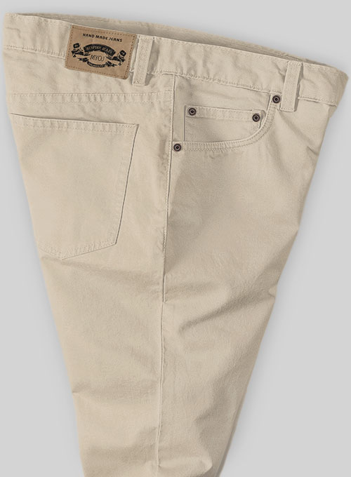 Sand Feather Cotton Canvas Stretch Jeans - Click Image to Close