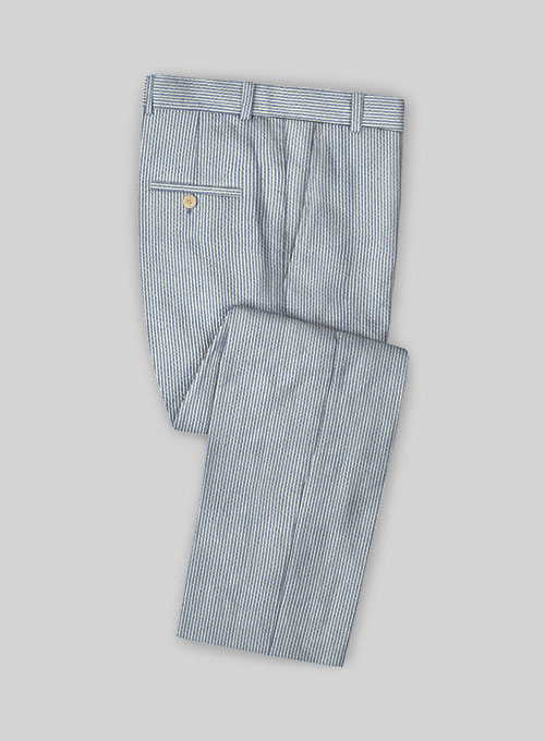 Solbiati Blue Seersucker Pants