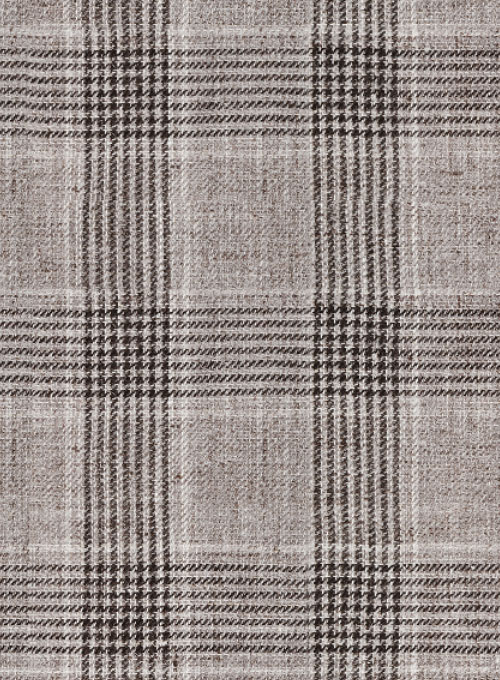 Solbiati Brown Checks Linen Pants