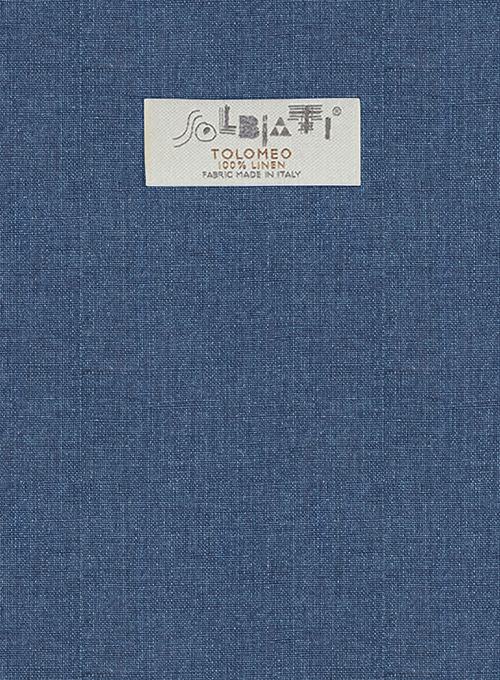 Solbiati Denim Mid Blue Linen Pants - Click Image to Close