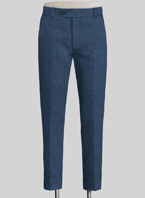 Solbiati Denim Mid Blue Linen Pants - Click Image to Close