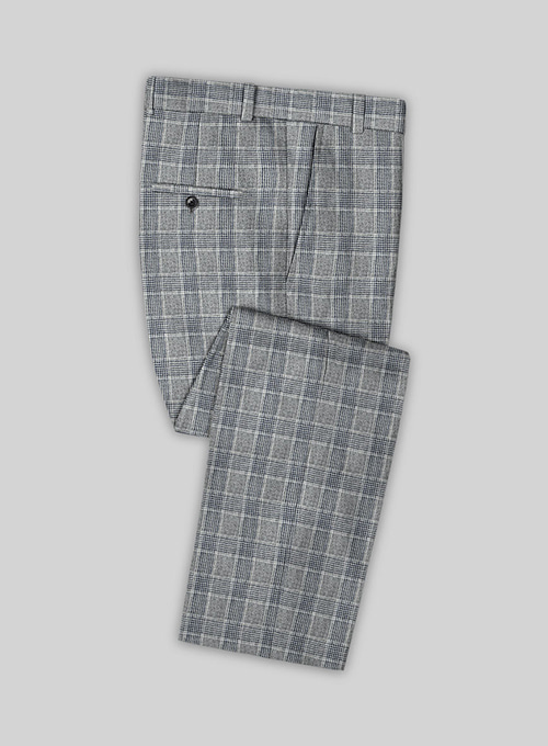 Solbiati Gray Checks Linen Pants