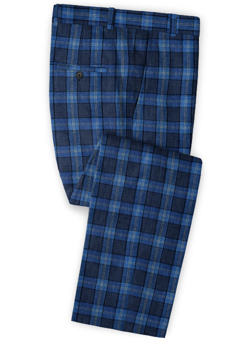 Solbiati Blue Glen Linen Pants