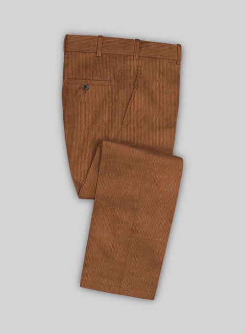 Spring Brown Thick Corduroy Pants