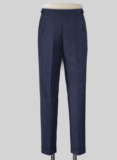 Steel Blue Highland Flannel Wool Trousers