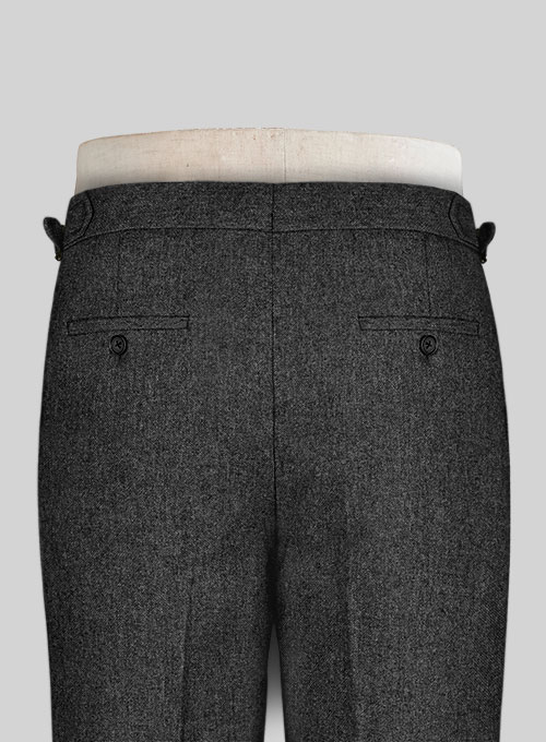 Stone Charcoal Highland Tweed Trousers - Click Image to Close