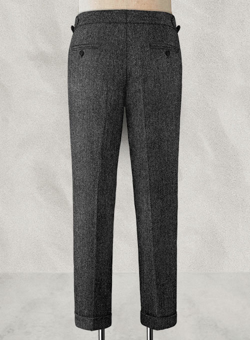 Stone Charcoal Highland Tweed Trousers 