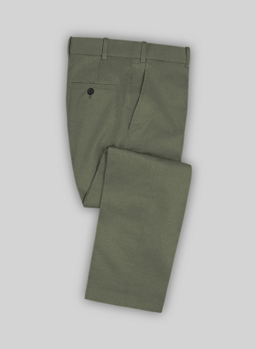 Stretch Summer Olive Green Chino Pants