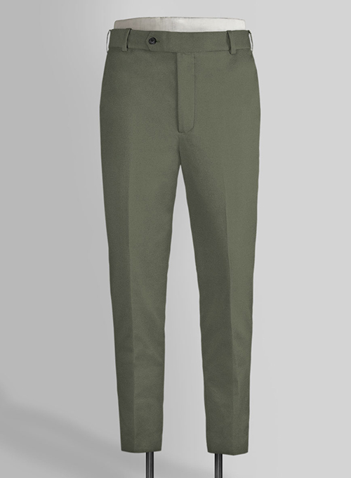 Stretch Summer Olive Green Chino Pants - Click Image to Close