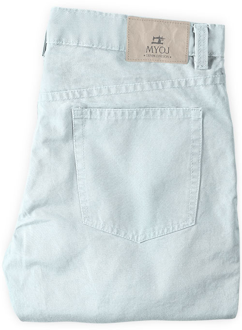 Stretch Summer Sky Blue Chino Jeans - Click Image to Close