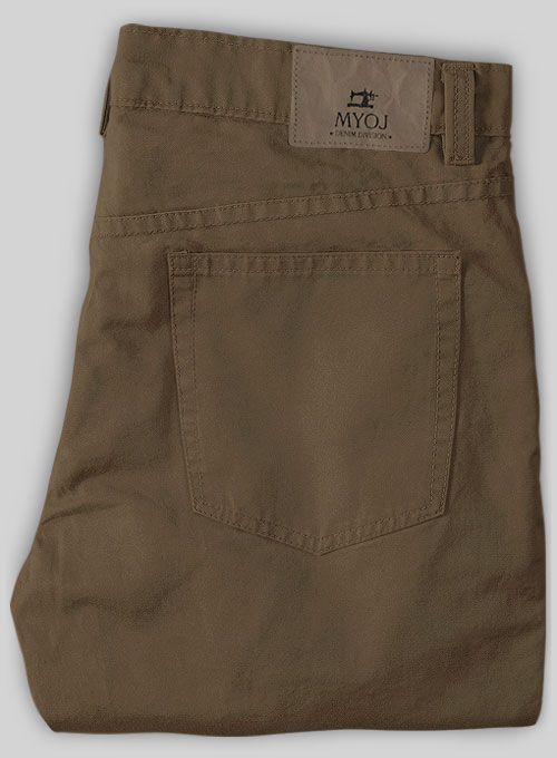 Stretch Summer Brown Chino Jeans - Click Image to Close