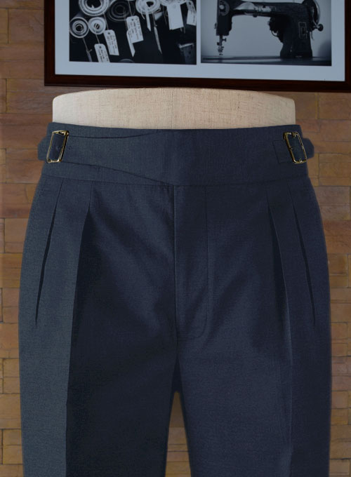 Stretch Summer Royal Blue Chino Gurkha Trousers - Click Image to Close