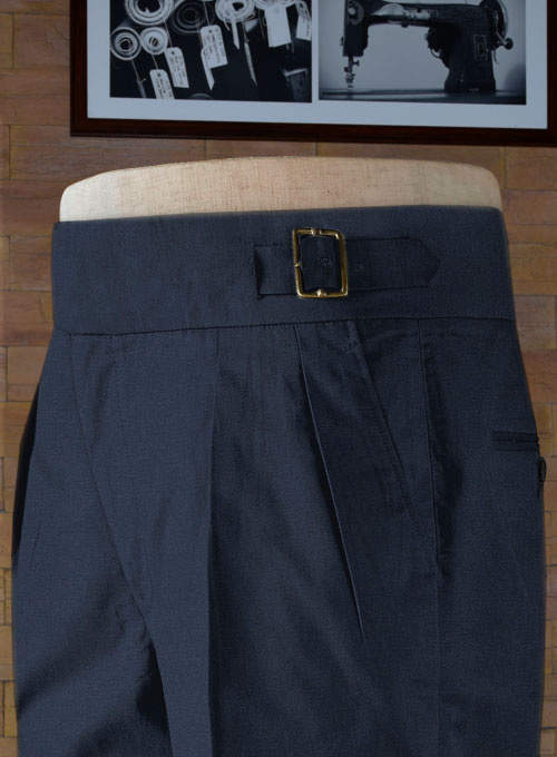 Stretch Summer Royal Blue Chino Gurkha Trousers - Click Image to Close