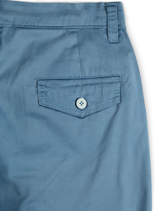 Stretch Summer Weight Saga Blue Chino Cargo Shorts #419