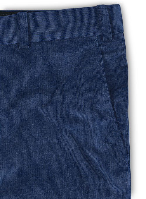 Stretch Cobalt Blue Corduroy Trousers - 21 Wales