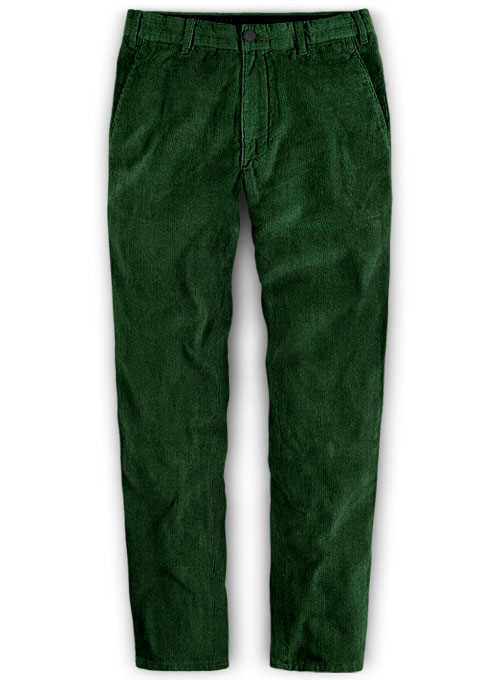 Stretch English Green Corduroy Trousers - 21 Wales