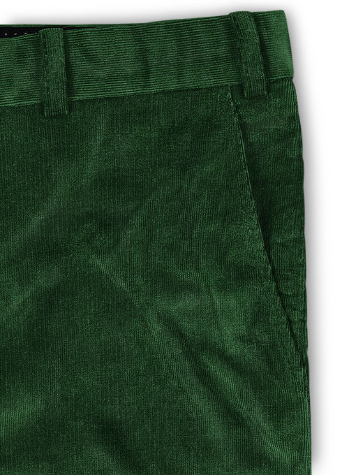 Stretch English Green Corduroy Trousers - 21 Wales