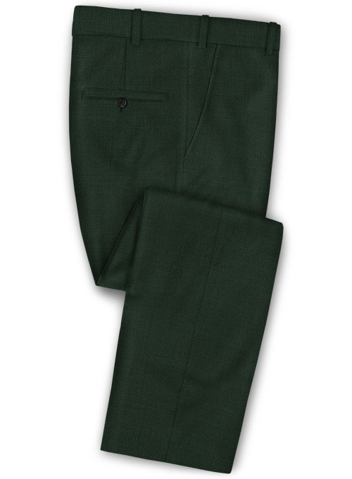 Stretch Green Wool Pants