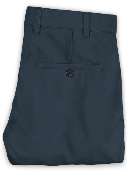 Dark Blue Stretch Chino Pants - Click Image to Close
