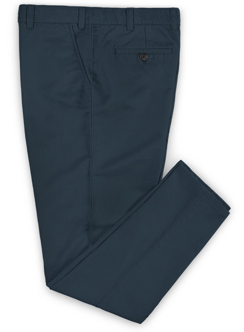 Dark Blue Stretch Chino Pants - Click Image to Close