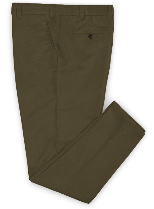 Dark Olive Stretch Chino Pants