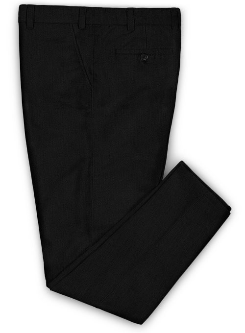 Heavy Knit Black Stretch Chino Pants