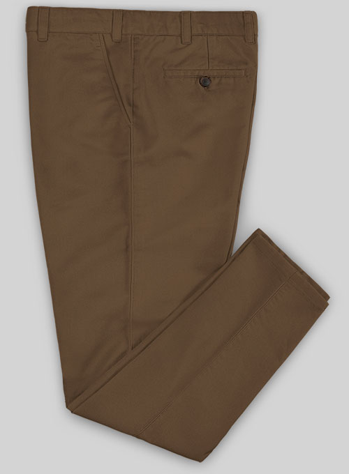 Brown Stretch Chino Pants - Click Image to Close