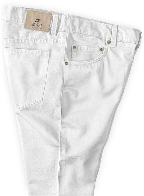 White Stretch Chino Jeans - Click Image to Close