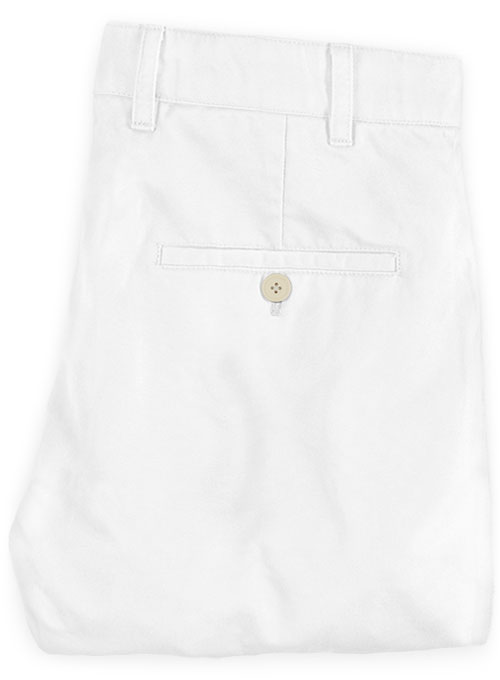 White Stretch Chino Pants - Click Image to Close