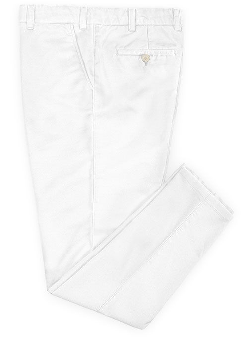 White Stretch Chino Pants - Click Image to Close