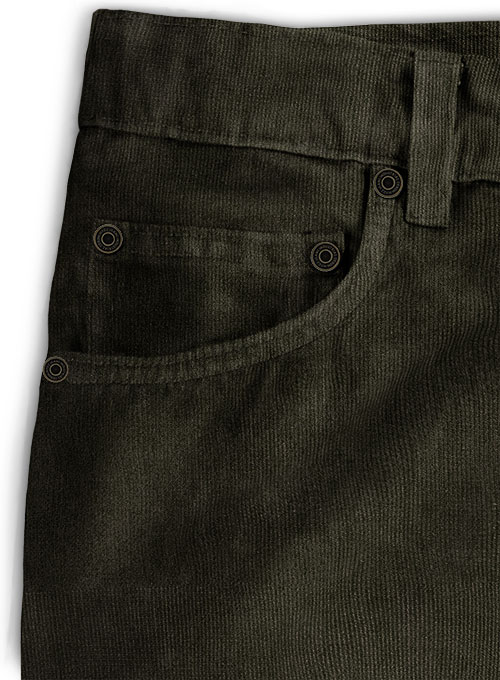 Stretch Olive Corduroy Jeans - 21 Wales