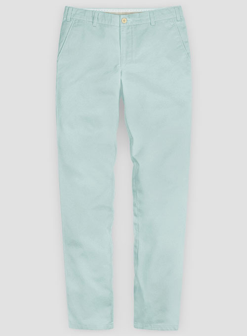 Stretch Summer Sea Blue Chino Pants Washed