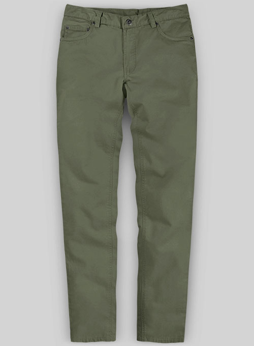Stretch Summer Olive Green Chino Jeans