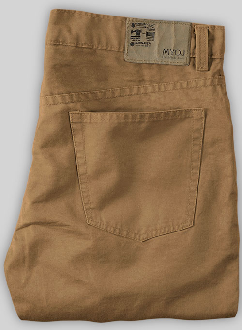 Stretch Summer Tan Chino Jeans - Click Image to Close