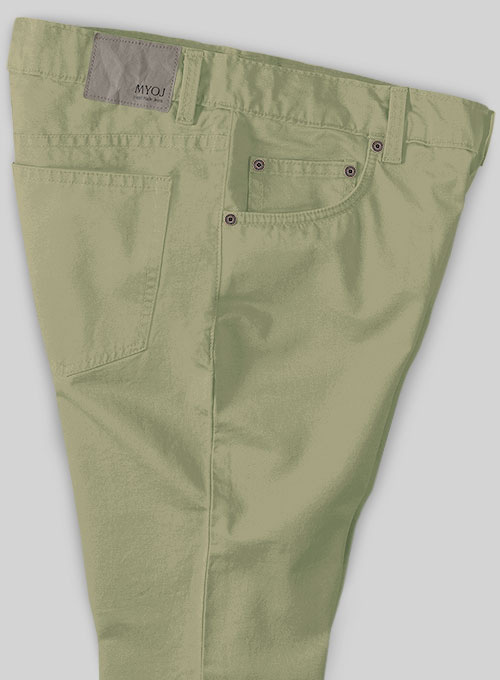 Stretch Summer Army Green Chino Jeans - Click Image to Close