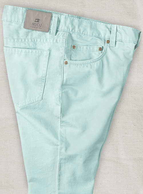 Stretch Summer Weight Sea Blue Chino Jeans