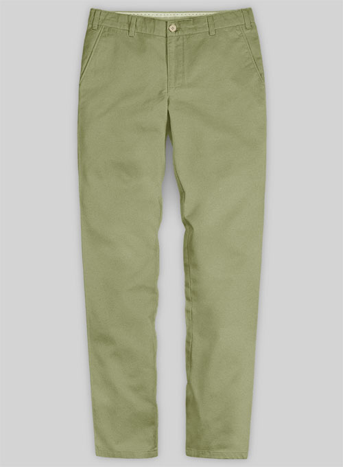 Stretch Summer Army Green Chino Pants