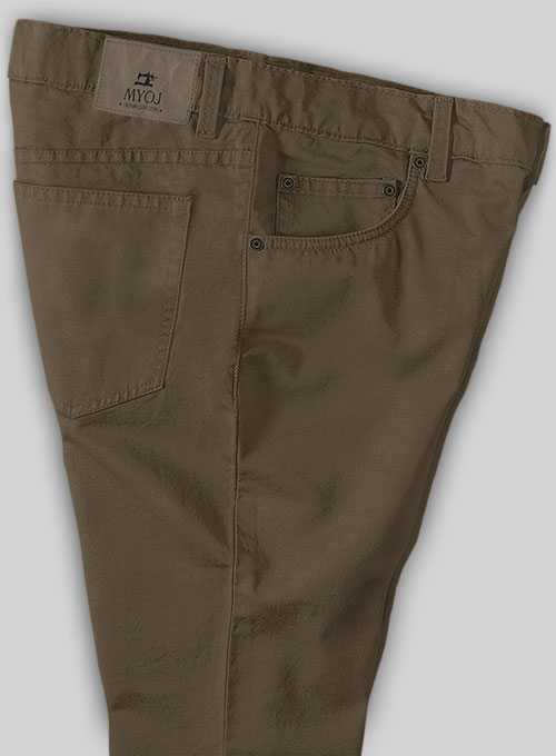 Stretch Summer Brown Chino Jeans - Click Image to Close
