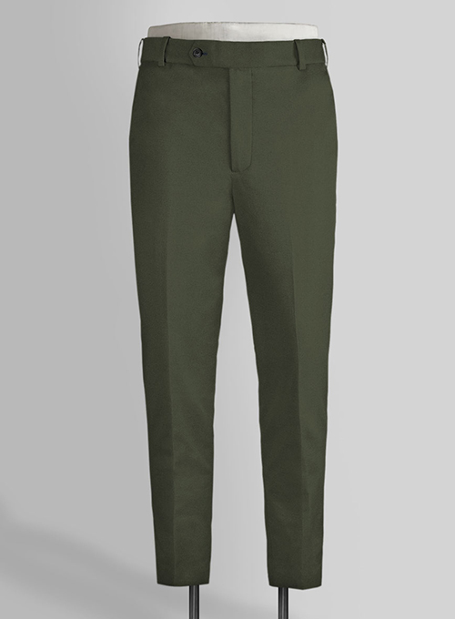 Stretch Summer Weight Olive Green Chino Pants