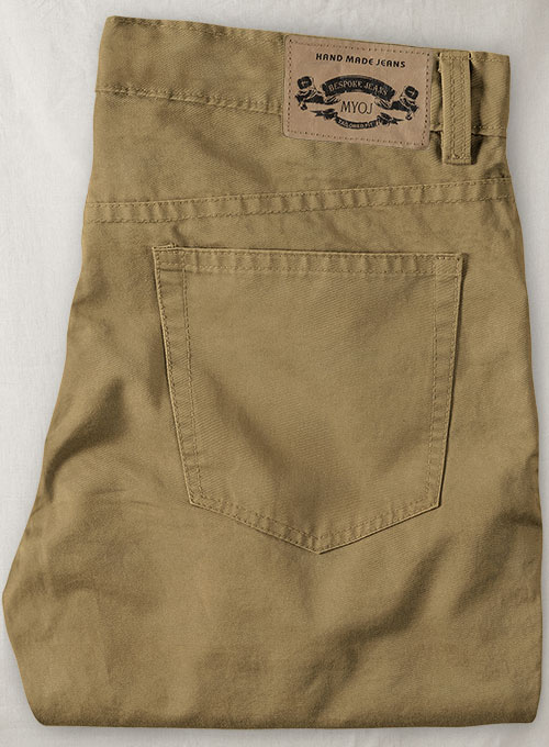 Tan Feather Cotton Canvas Stretch Jeans