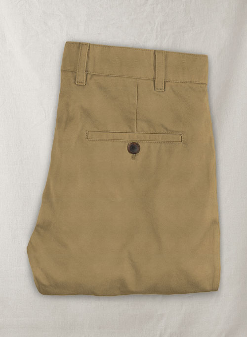 Tan Feather Cotton Canvas Stretch Pants - Click Image to Close