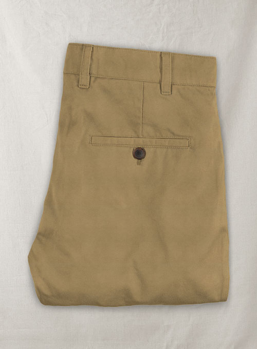 Tan Feather Cotton Canvas Stretch Pants