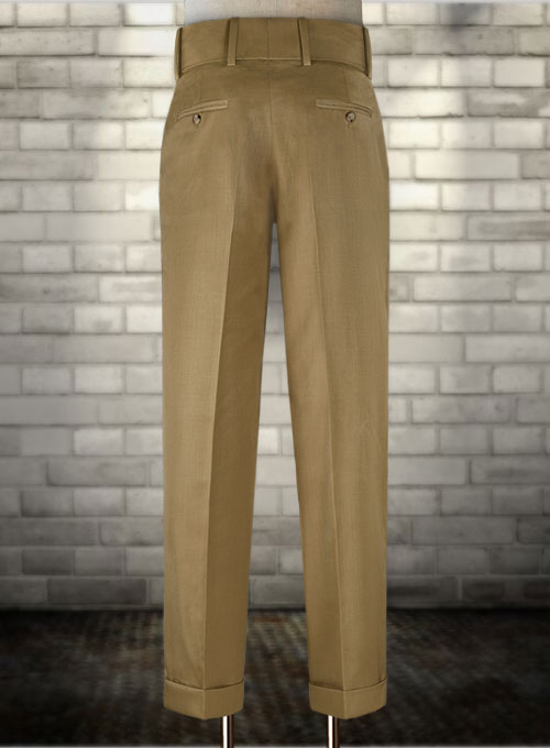 Tan Khaki Double Gurkha Wool Trousers