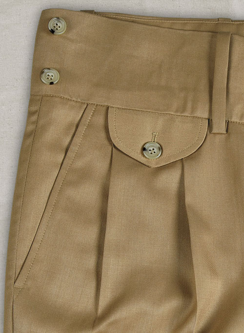 Tan Khaki Double Gurkha Wool Trousers