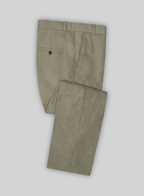 Umber Khaki Pure Linen Pants