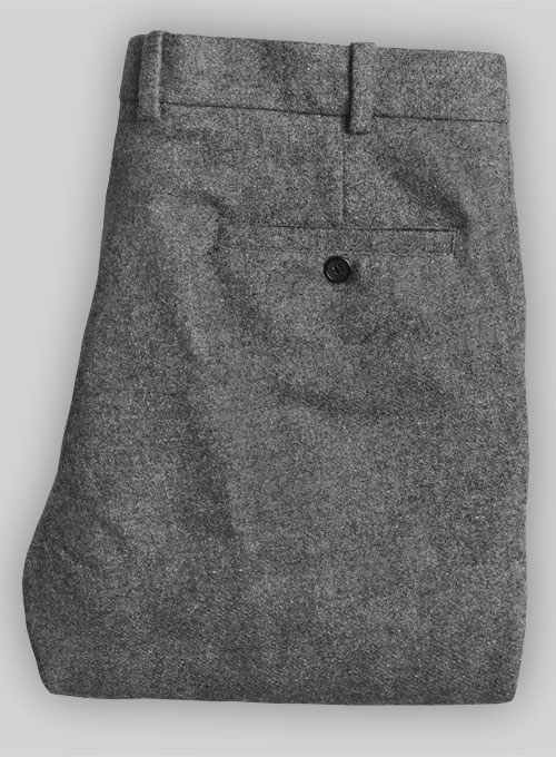 Vintage Plain Gray Tweed Pants - Click Image to Close
