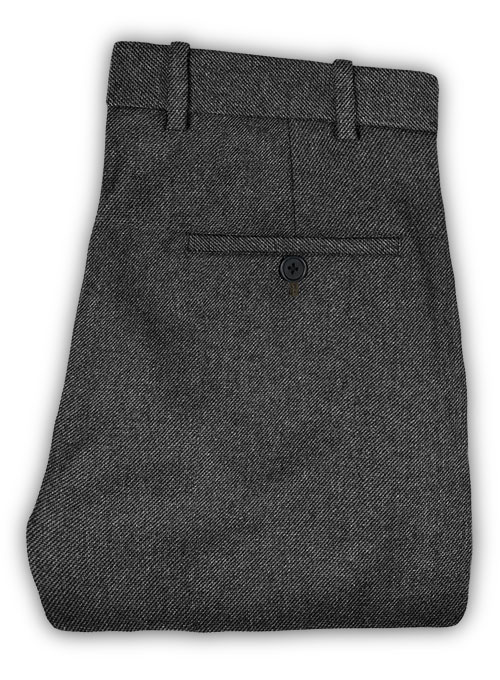 Vintage Dark Gray Weave Tweed Pants - Click Image to Close