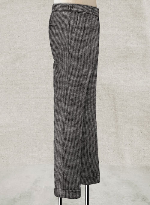 Vintage Gray Macro Weave Highland Tweed Trousers